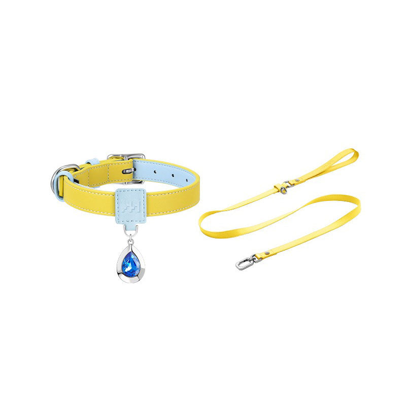 Luxury Pet Gemstone Accessories Dog Collar yellow