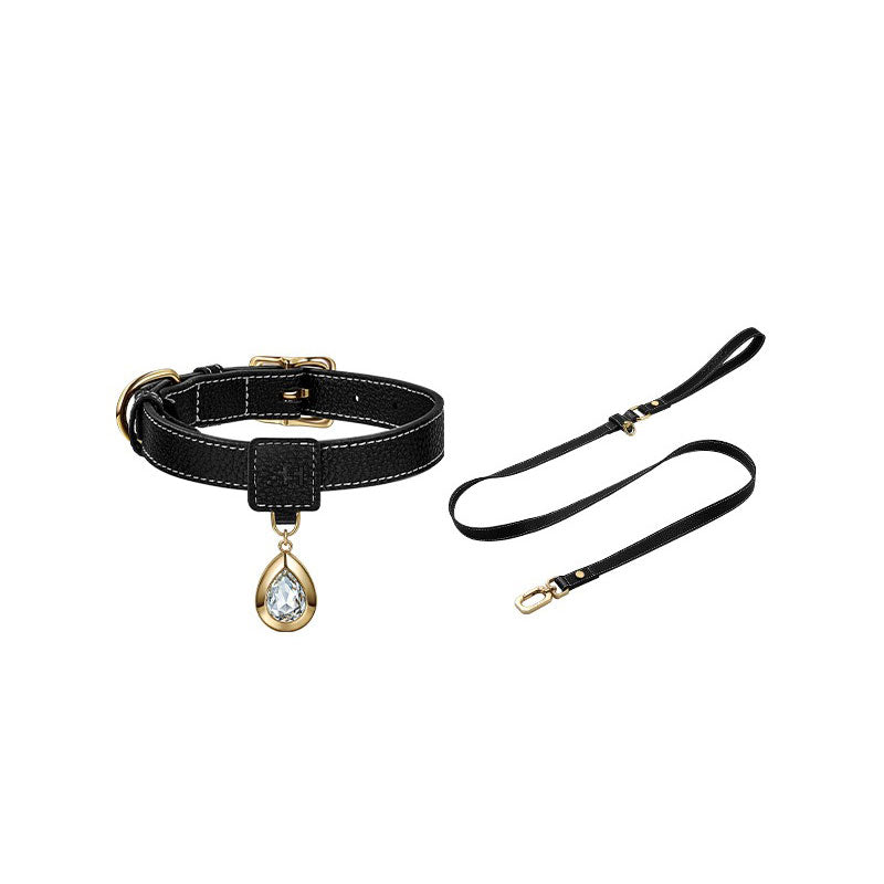 Luxury Pet Gemstone Accessories Dog Collar black