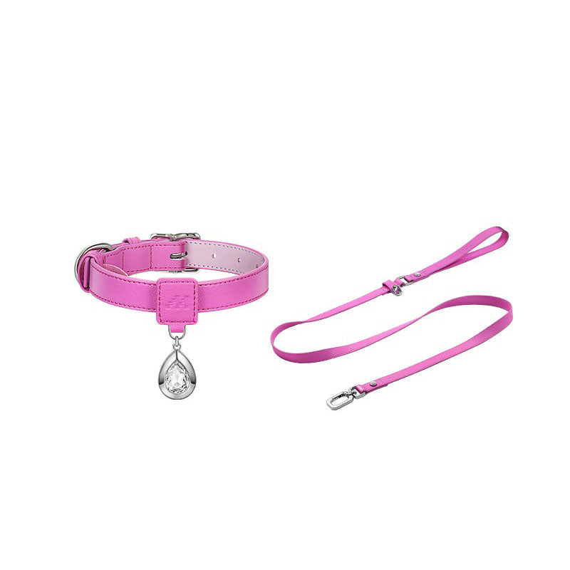 Luxury Pet Gemstone Accessories Dog Collar pink