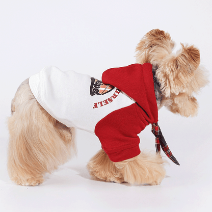 College Tie Dog Hooded Sweatshirt