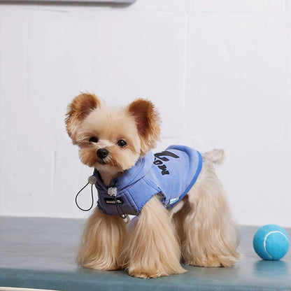 College Tie Hoodie Blue Dog Sweatshirt