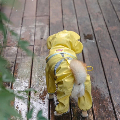 Cute Flower Dog Full Wrap Raincoat