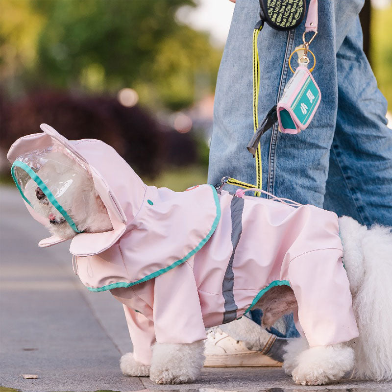 Cute Flower Dog Full Wrap Raincoat