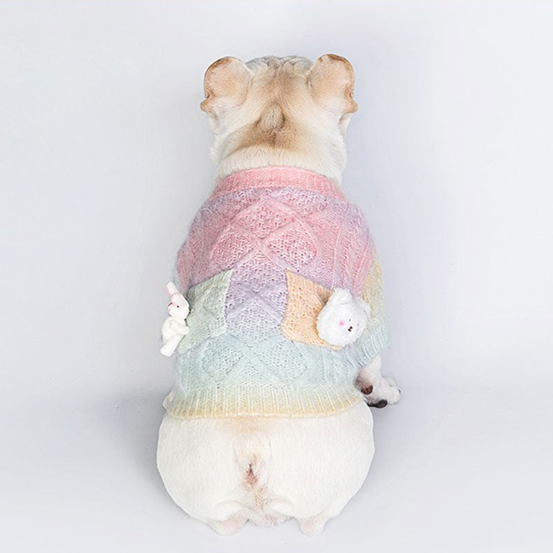 Cute Gradient Dog Sweater Coat