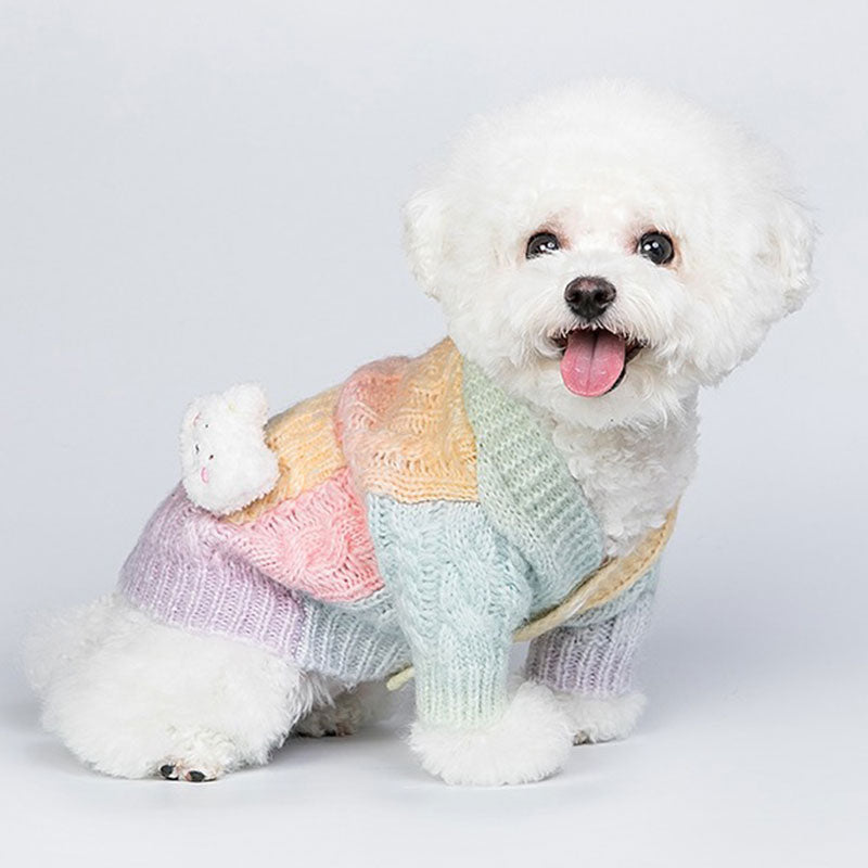 Cute Gradient Dog Sweater Coat