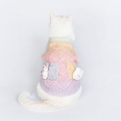 Cute Gradient Dog Sweater Coat