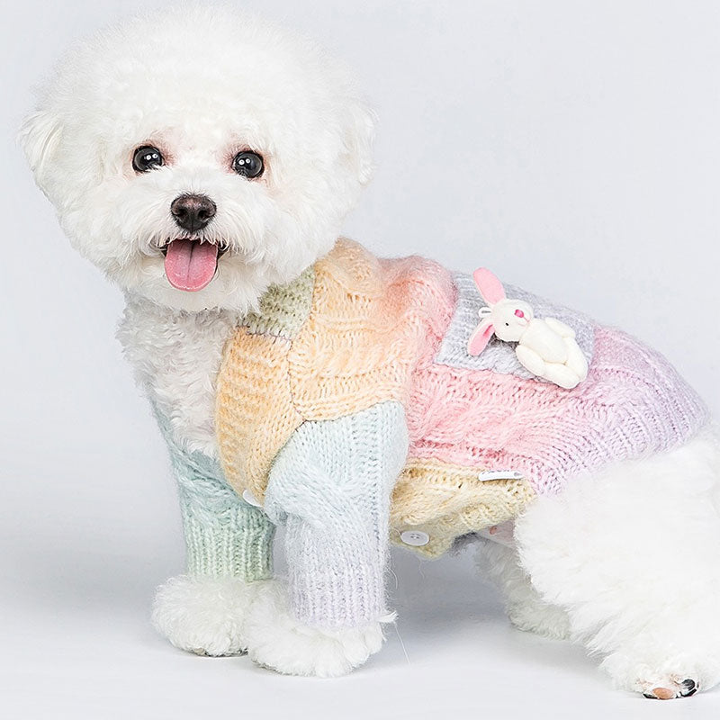 Cute Gradient Dog Sweater Coat