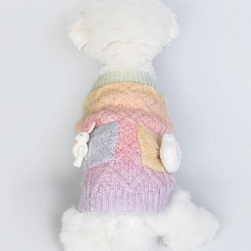 Cute Gradient Dog Sweater Coat