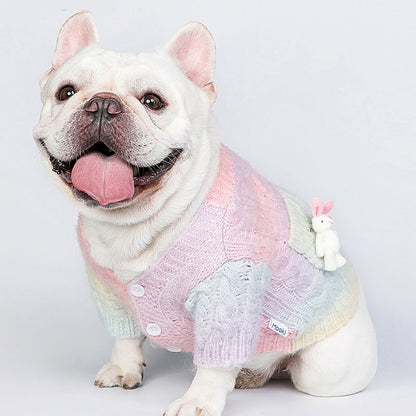 Cute Gradient Dog Sweater Coat