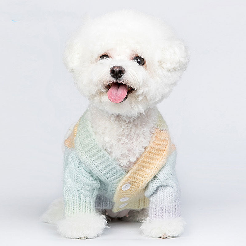 Cute Gradient Dog Sweater Coat