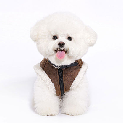 Dapper Suede Dog Vest Jacket