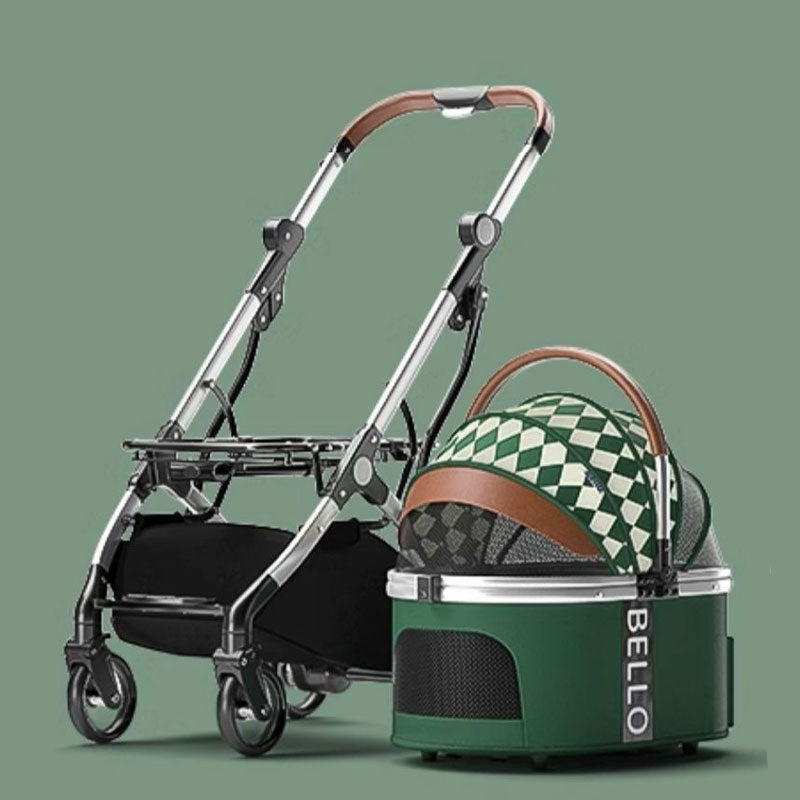 Deluxe Detachable Dog Stroller Green