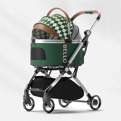 Deluxe Detachable Dog Stroller Green