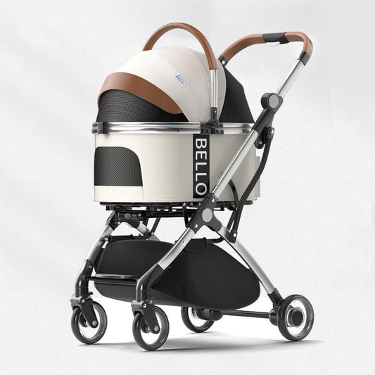 Deluxe Detachable Dog Stroller Milk