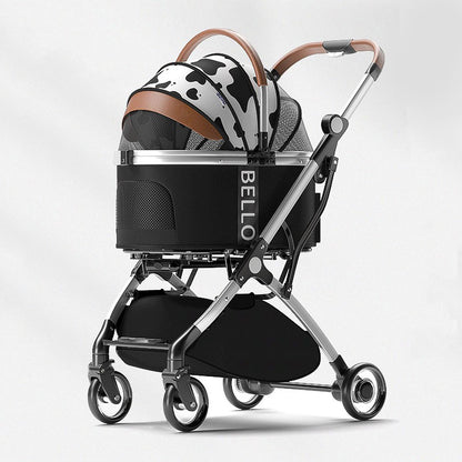 Deluxe Detachable Dog Stroller Milk