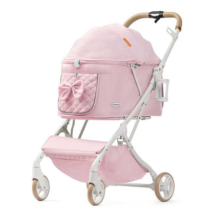 Elegant Bow All-in-One Dog Stroller Pram