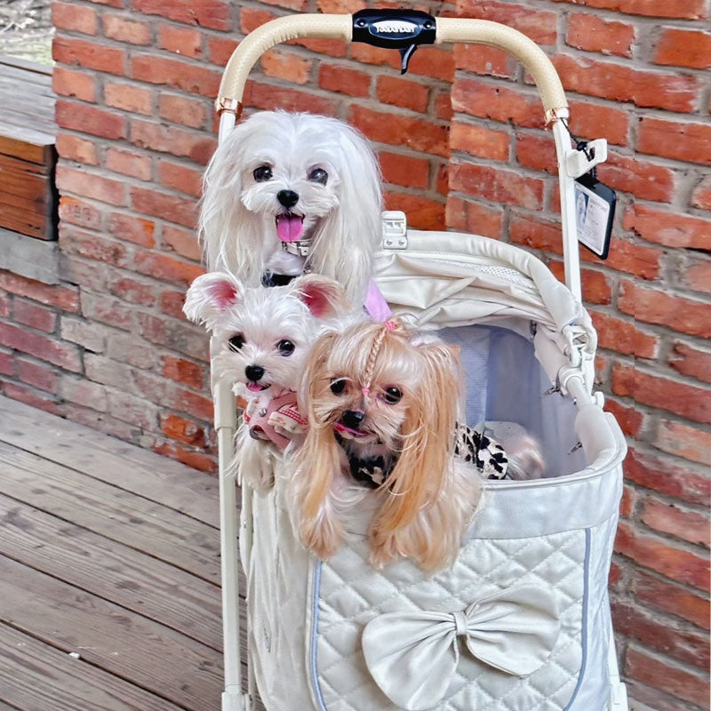 Elegant Bow All-in-One Dog Stroller Pram