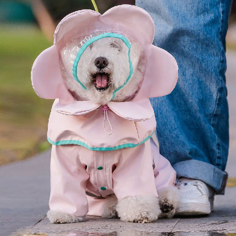 Flower Dog Full Wrap Raincoat