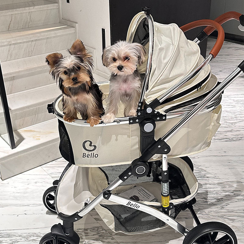 Large Shock-Absorbing Dog Stroller White