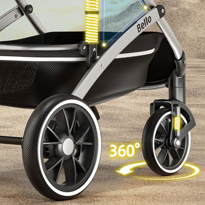 Large Shock-Absorbing Dog Stroller White