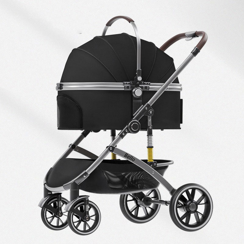 Large Shock-Absorbing Dog Stroller Black