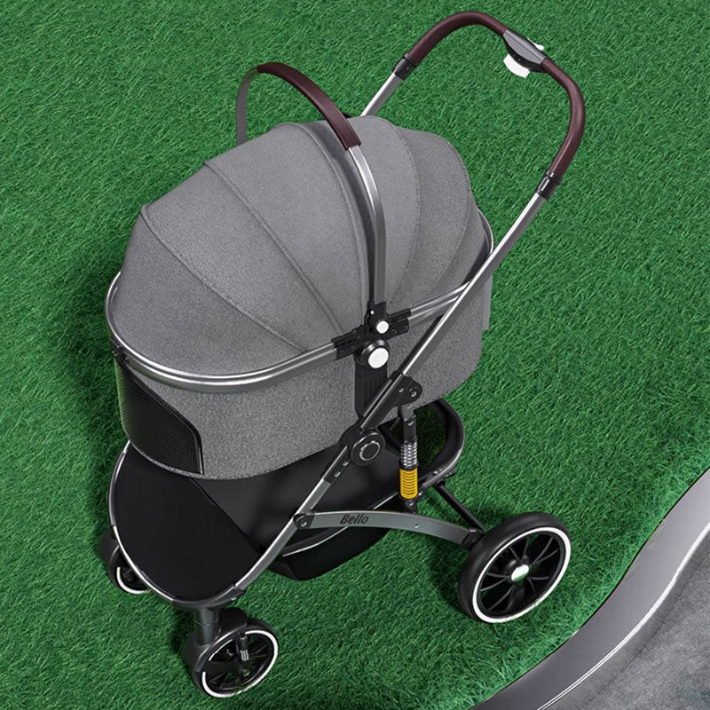 Large Shock-Absorbing Dog Stroller Grey