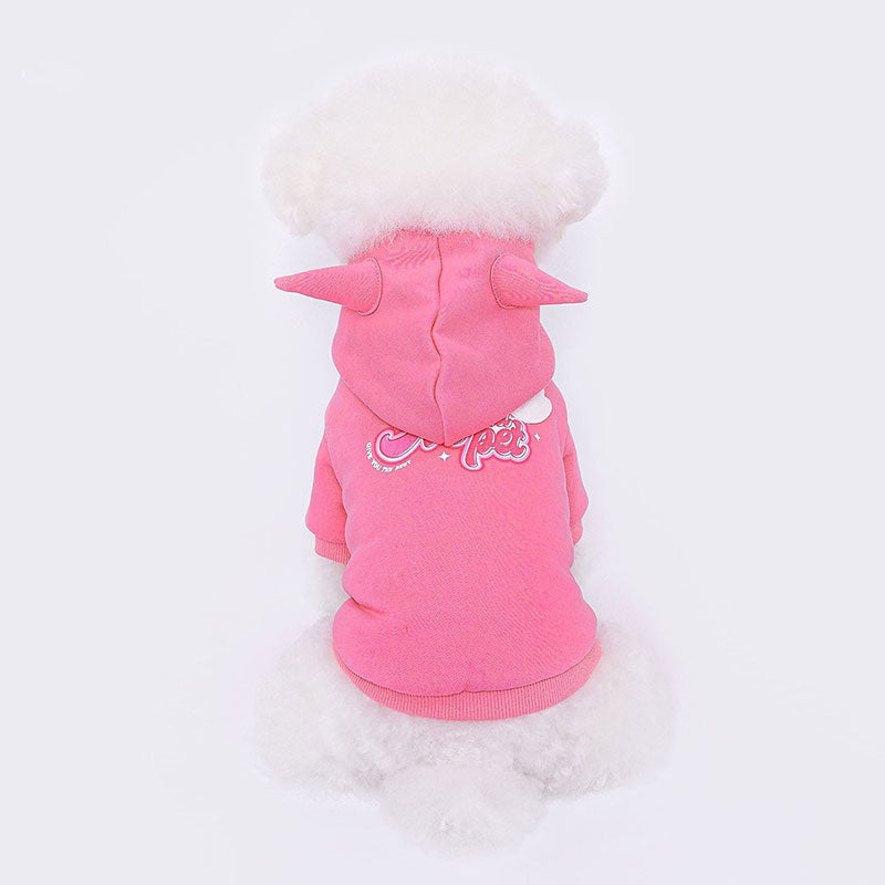 Pink Monster Wing Dog Hoodie Sweatshirt 