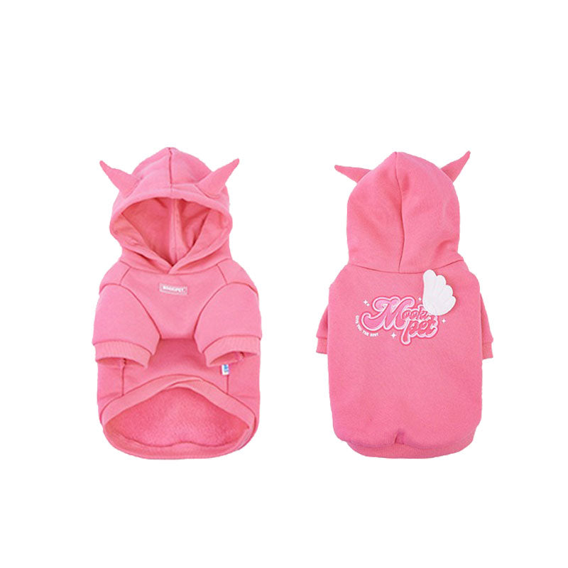 Pink Monster Wing Dog Hoodie Sweatshirt 