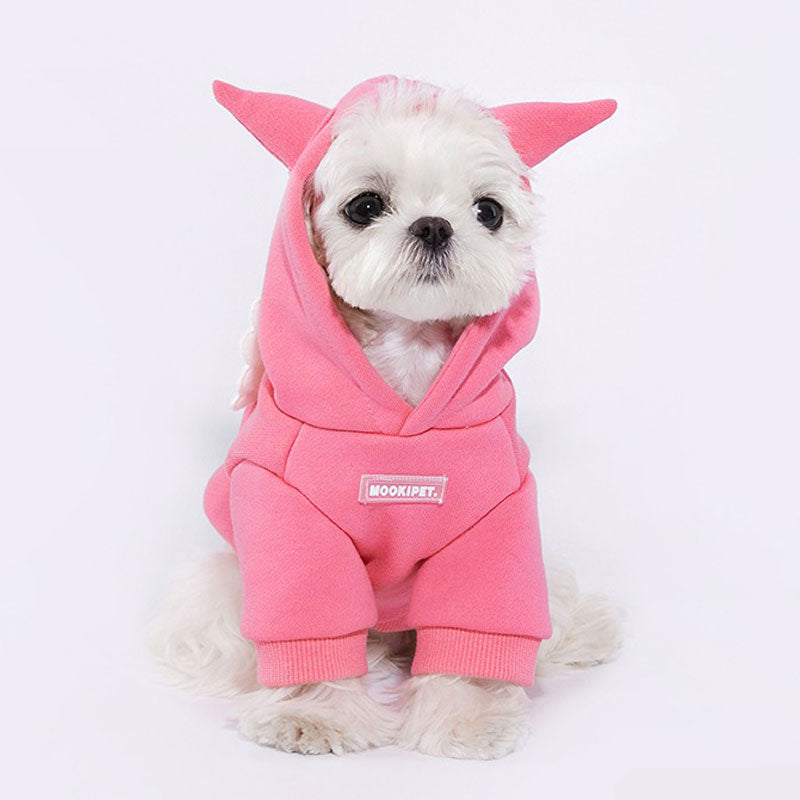 Pink Monster Wing Dog Hoodie Sweatshirt 