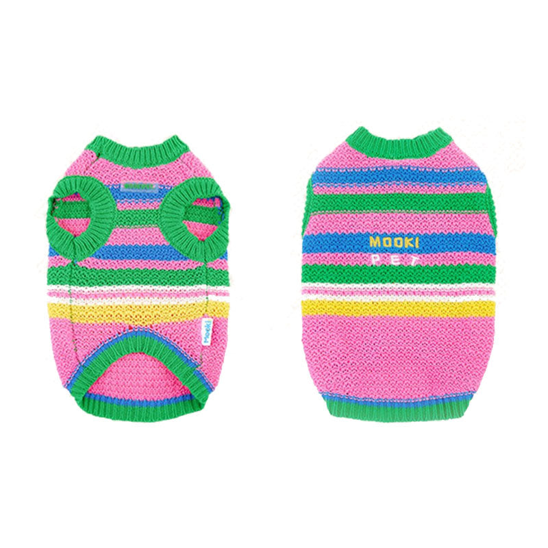 Rainbow Knit Dog Sweater Vest