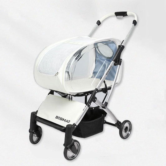 Transparent detachable dog stroller